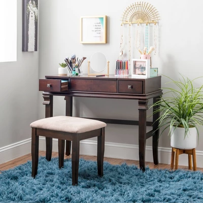 Home Angela Vanity Set Walnut - Linon 14 Home Angela Vanity Set Walnut - Linon - Image 12