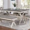 60" Arga Transitional Wood Dining Table Gray/Antique White - HOMES: Inside + Out -Famous Furniture Store GUEST 40e831a5 1b29 425a b9d6 add535a93681