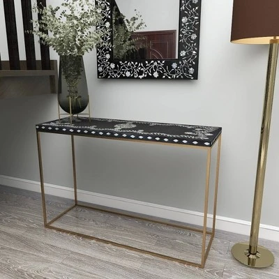 Eclectic Wood Console Table Gold - Olivia & May 17 Eclectic Wood Console Table Gold - Olivia & May - Image 15