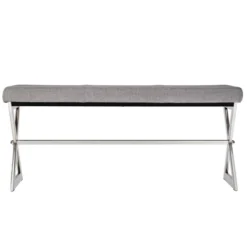 Ornelas Metal Base Linen Bench Gray - Inspire Q 10 Ornelas Metal Base Linen Bench Gray - Inspire Q -Famous Furniture Store GUEST 42154e77 0963 438b 8af8 e03995d9016b