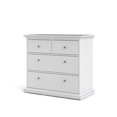 Wood Sonoma 4 Drawer Chest In White-Tvilum 6 Wood Sonoma 4 Drawer Chest In White-Tvilum - Image 4