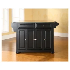 Alexandria Natural Wood Top Kitchen Island - Black - Crosley -Famous Furniture Store GUEST 430841c4 b13e 4008 9246 f94d34b93494