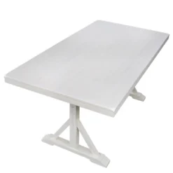 Miller Rectangular Trestle Base Dining Table White - Lifestorey -Famous Furniture Store GUEST 43a59e42 88f6 4a0b 8a34 3e60b267f2ca