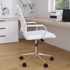 Merrick Lane High Back Home Office Chair With Pneumatic Seat Height Adjustment And 360° Swivel