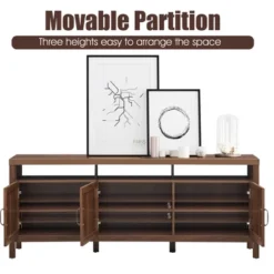 Costway TV Stand Entertainment Media Center For TV's Up To 65'' W/ Rattan Doors -Famous Furniture Store GUEST 4536493d c8bc 4fec 82a1 68daa0a428b3