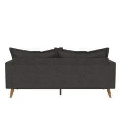 Maryan Pillowback Wood Stretcher Sofa Gray Linen - Room & Joy -Famous Furniture Store GUEST 4538ad06 746c 4572 997f 4006936256c1