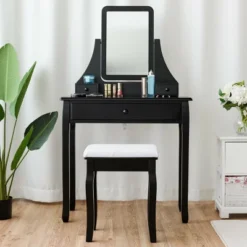 Costway Square Mirror Dressing Table Set Makeup Vanity For Bedroom, Living Room White/Black 14 Costway Square Mirror Dressing Table Set Makeup Vanity For Bedroom, Living Room White/Black -Famous Furniture Store GUEST 459d3c5c 382f 44a5 b532 ad6f2f710718