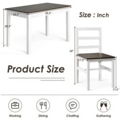 Costway 5pcs Dining Set Solid Wood Compact Kitchen Table & 4 Chairs Modern -Famous Furniture Store GUEST 471bc3fe 0321 442a aaa6 d6eafd3f15cc