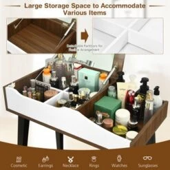 Costway Vanity Table Set With Flip Top Mirror Dressing Makeup Study Padded Stool -Famous Furniture Store GUEST 472d0273 8b30 4527 8ac9 7a1c6f4b9d82