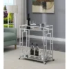 Town Square Bar Cart Clear Glass/Mirror/Chrome - Breighton Home