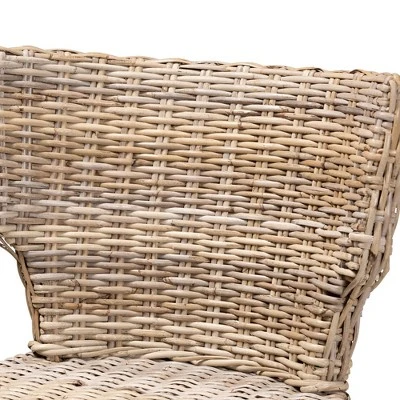 2pc Enver Rattan And Wood Dining Chair Set Natural/Brown - Bali & Pari 5 2pc Enver Rattan And Wood Dining Chair Set Natural/Brown - Bali & Pari - Image 3