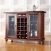 Wood Sliding Top Home Bar Cabinet In Vintage Mahogany Brown-Pemberly Row