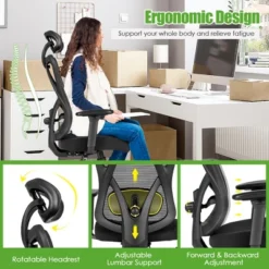Costway Ergonomic High Back Mesh Office Chair W/ Adjustable Lumbar Support 19 Costway Ergonomic High Back Mesh Office Chair W/ Adjustable Lumbar Support -Famous Furniture Store GUEST 4842edd5 c30c 4716 90fe a6c690a23ba2