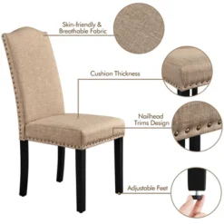 Yaheetech Set Of 2 Fabric Upholstered Classic Tall Back Dining Chair 14 Yaheetech Set Of 2 Fabric Upholstered Classic Tall Back Dining Chair -Famous Furniture Store GUEST 48583c14 ca88 4492 bad5 18fa02e60571