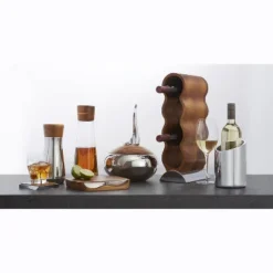 Nambe Handcrafted Acacia Wood Curvo Winery Rack With Alloy Metal Base Modern Design, Holds 4 Bottles, Brown Silver 10 Nambe Handcrafted Acacia Wood Curvo Winery Rack With Alloy Metal Base Modern Design, Holds 4 Bottles, Brown Silver -Famous Furniture Store GUEST 485e2509 4da5 4db5 bc41 770f74f9f881