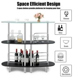 Costway Decorative Storage Cabinets Home Liquor Pub Table W/Tempered Glass Top & 2 Shelves 16 Costway Decorative Storage Cabinets Home Liquor Pub Table W/Tempered Glass Top & 2 Shelves -Famous Furniture Store GUEST 48649da6 df48 4bcb 8537 179831c667fe