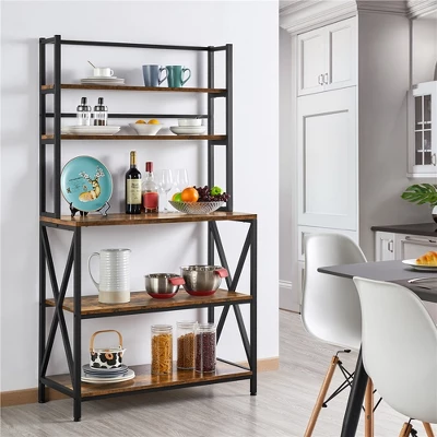 Yaheetech 5-Tier Kitchen Baker's Rack Utility Storage Shelf With 5 Shelves & Adjustable Feet 3 Yaheetech 5-Tier Kitchen Baker's Rack Utility Storage Shelf With 5 Shelves & Adjustable Feet