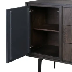 Cross Solid Oak And Metal 3 Drawer Dresser Dark Gray - Armen Living -Famous Furniture Store GUEST 493a2d52 f84f 4012 8456 046337c8d3de