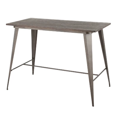 Oregon Industrial Counter Table Antique/Espresso - LumiSource 4 Oregon Industrial Counter Table Antique/Espresso - LumiSource - Image 2