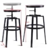 Costway Set Of 2 Vintage Bar Stool Adjustable Wood Metal Design Pub Chairs Industrial Backless -Famous Furniture Store GUEST 49a7a448 a283 41da 99bb 5e3f2fa4c682