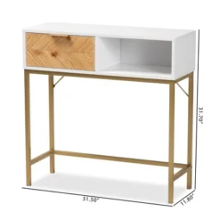 Giona Two-Tone Wood And Metal 1 Drawer Console Table White/Gold - Baxton Studio 19 Giona Two-Tone Wood And Metal 1 Drawer Console Table White/Gold - Baxton Studio -Famous Furniture Store GUEST 4a0c4e75 c377 44b5 883f 32afeb2f6056