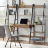 3pc Denton Ladder Desk And Shelf Walnut/Black - Buylateral -Famous Furniture Store GUEST 4b6f4325 ba09 4e99 9853 19050a76ff99