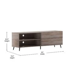 Flash Furniture Nelson 65" Mid Century Modern TV Stand For Up To 60" TV's With Adjustable Shelf And Storage Drawers -Famous Furniture Store GUEST 4bfa500b 689a 4dcd beef 5aba4a4d647c