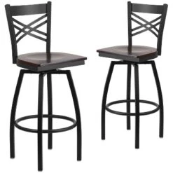 Emma And Oliver 2 Pack "X" Back Swivel Metal Barstool -Famous Furniture Store GUEST 4c485e9c 4b49 423c 92a9 c34c09c2b788