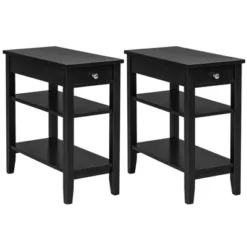 Costway 2PCS 3-Tier End Table Sofa Side Table Nightstand W/ Shelf & Drawer 12 Costway 2PCS 3-Tier End Table Sofa Side Table Nightstand W/ Shelf & Drawer -Famous Furniture Store GUEST 4c7b2f89 334a 4620 9cf0 b8c1e3549c5e