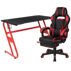 Flash Furniture Gaming Desk With Cup Holder/Headphone Hook & Reclining Back/Arms Gaming Chair With Footrest -Famous Furniture Store GUEST 4c91d230 7213 4d68 8c2b 02f3b68e8082