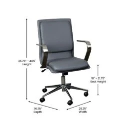 Emma And Oliver Modern Upholstered Mid-Back Home Office Chair With Arms And 5 Star Base 24 Emma And Oliver Modern Upholstered Mid-Back Home Office Chair With Arms And 5 Star Base -Famous Furniture Store GUEST 4ca9e908 d065 4c11 b624 c4bfa2e090bd