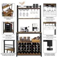 Yaheetech 65" Wine Bakers Rack Freestanding Wine Rack With Glass Holder And Wine Storage, Rustic Brown 11 Yaheetech 65" Wine Bakers Rack Freestanding Wine Rack With Glass Holder And Wine Storage, Rustic Brown -Famous Furniture Store GUEST 4cc0ef13 06e2 4f3a ace7 0a83d5430ba0