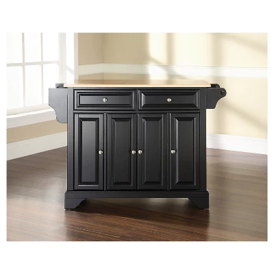 LaFayette Natural Wood Top Kitchen Island - Black - Crosley 5 LaFayette Natural Wood Top Kitchen Island - Black - Crosley - Image 3