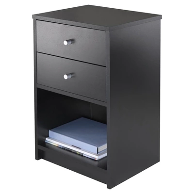 Ava Nightstand With 2 Drawers Black - Winsome 4 Ava Nightstand With 2 Drawers Black - Winsome - Image 2