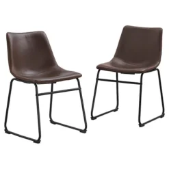 Set Of 2 Laslo Modern Upholstered Faux Leather Dining Chairs - Saracina Home -Famous Furniture Store GUEST 4df149f4 10cd 43f6 ae87 21d2762646ef