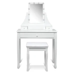 Tangkula Make-Up Vanity Table Dresser Set W/LED Light & Padded Stool -Famous Furniture Store GUEST 4e1e7f15 03ed 4f74 95f1 92b83b6326c7