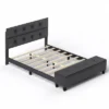 Costway Full Upholstered Bed Frame With Ottoman Storage Linen Button Tufted Headboard -Famous Furniture Store GUEST 4e498d3d 9035 46c8 a9a9 60cba28e0384