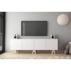 Runway TV Stand For TVs Up To 80" - Nexera -Famous Furniture Store GUEST 4ecf0ccb a644 4fff aad6 33737c6306ff