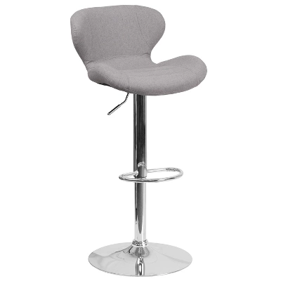 Merrick Lane Adjustable Height Barstool Contemporary Bar Height Stool With Curved Back And Metal Base With Footrest 18 Merrick Lane Adjustable Height Barstool Contemporary Bar Height Stool With Curved Back And Metal Base With Footrest - Image 16