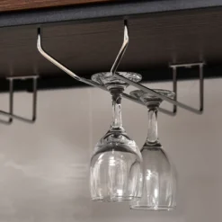 HOMCOM Industrial Wine Rack With 11-Bottles Holder, Free Standing Wine Shelf With Glass Holders For Home Bar, Kitchen, Dark Brown -Famous Furniture Store GUEST 50379427 ad0c 4109 96a9 a38f789883e8