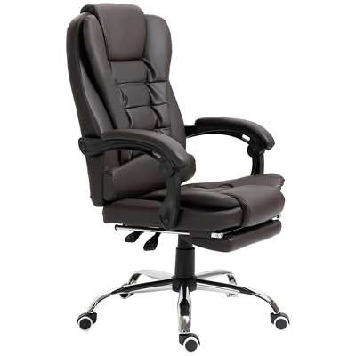 HOMCOM High-Back Executive Office Chair With Footrest, PU Leather Computer Chair With Reclining Function And Armrest, Ergonomic Office Chair, Coffee 5 HOMCOM High-Back Executive Office Chair With Footrest, PU Leather Computer Chair With Reclining Function And Armrest, Ergonomic Office Chair, Coffee - Image 3