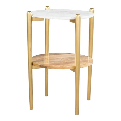 Melrose Side Table White/Gold - ZM Home 3 Melrose Side Table White/Gold - ZM Home