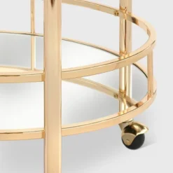 Devin Oval Metal Bar Cart Bright Gold - Lifestorey -Famous Furniture Store GUEST 5152441b 36a4 4347 989a b90ebe5abd59