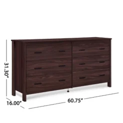 3pc Olimont Contemporary Double Dresser And Nightstand Set Walnut - Christopher Knight Home -Famous Furniture Store GUEST 51b617fc a484 416a 8987 a5ad8a20b7fe