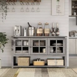 Carita Transitional Windowpane Cabinets Buffet - HOMES: Inside + Out -Famous Furniture Store GUEST 51c01ad1 0670 43d6 9c6a 8b90de18ac79