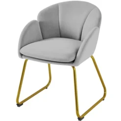 Yaheetech Velvet Armchair Accent Chair With Metal Legs For Living Room/Bedroom -Famous Furniture Store GUEST 51c5ec5e de69 4ee5 9ac8 9010bd0d5e20