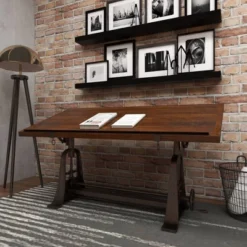 Industrial Teak Wood Console Table Brown - Olivia & May -Famous Furniture Store GUEST 51e31555 a434 4024 93f6 fcda1d741c82