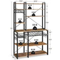 Yaheetech 71"H Large Baker's Rack With Hutch And Wine Rack -Famous Furniture Store GUEST 51edf677 c889 476b 88dd 00e6d6f052f8