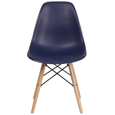 Emma And Oliver Plastic Accent Dining Chair With Wooden Legs 10 Emma And Oliver Plastic Accent Dining Chair With Wooden Legs - Image 8