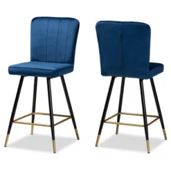 2pc Preston Two-Tone And Metal Bar Stool Set - Baxton Studio -Famous Furniture Store GUEST 52106471 3261 4773 a9d9 4f0119517e19